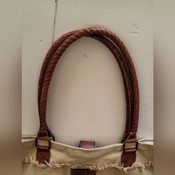 Myra Upcycled Canvas and Leather Tote Bag | Custom Motors - Picture 5 of 12